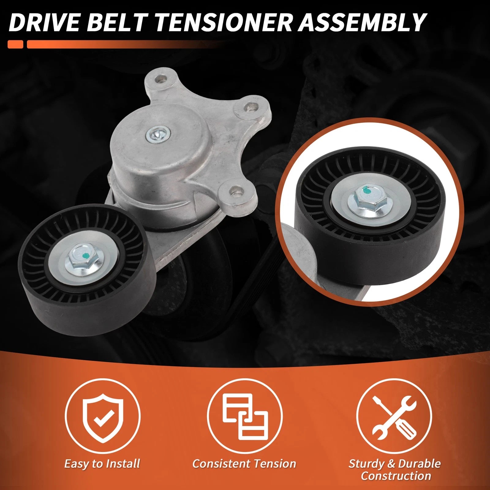 Set of 1 Drive Belt Tensioner Kit for Ford Edge V6 3.5L (2007–2009) 8T4Z6B209A