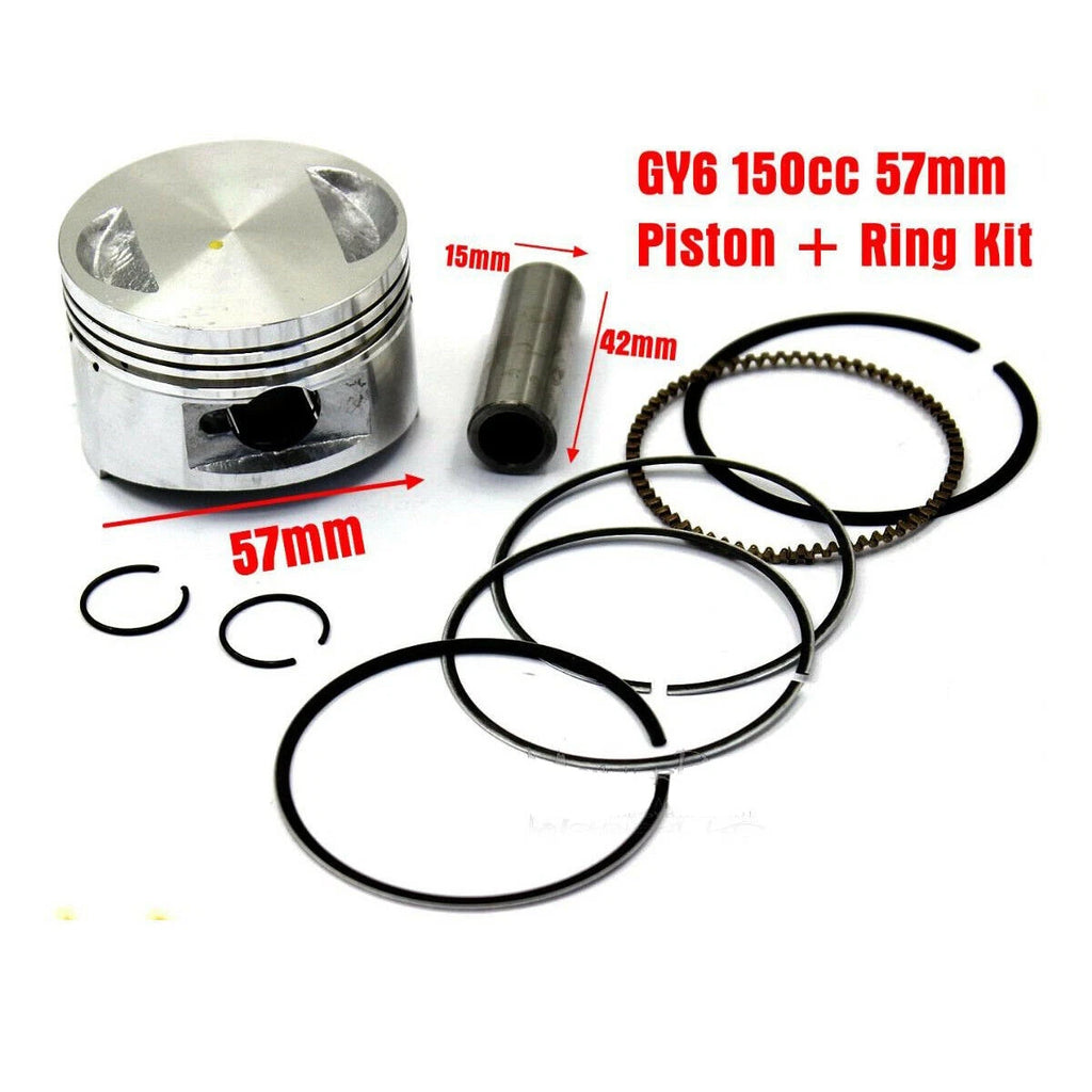 Piston & Rings Set 57.4mm for Kinroad Twister Kandi GY6 150cc (2000–2023)