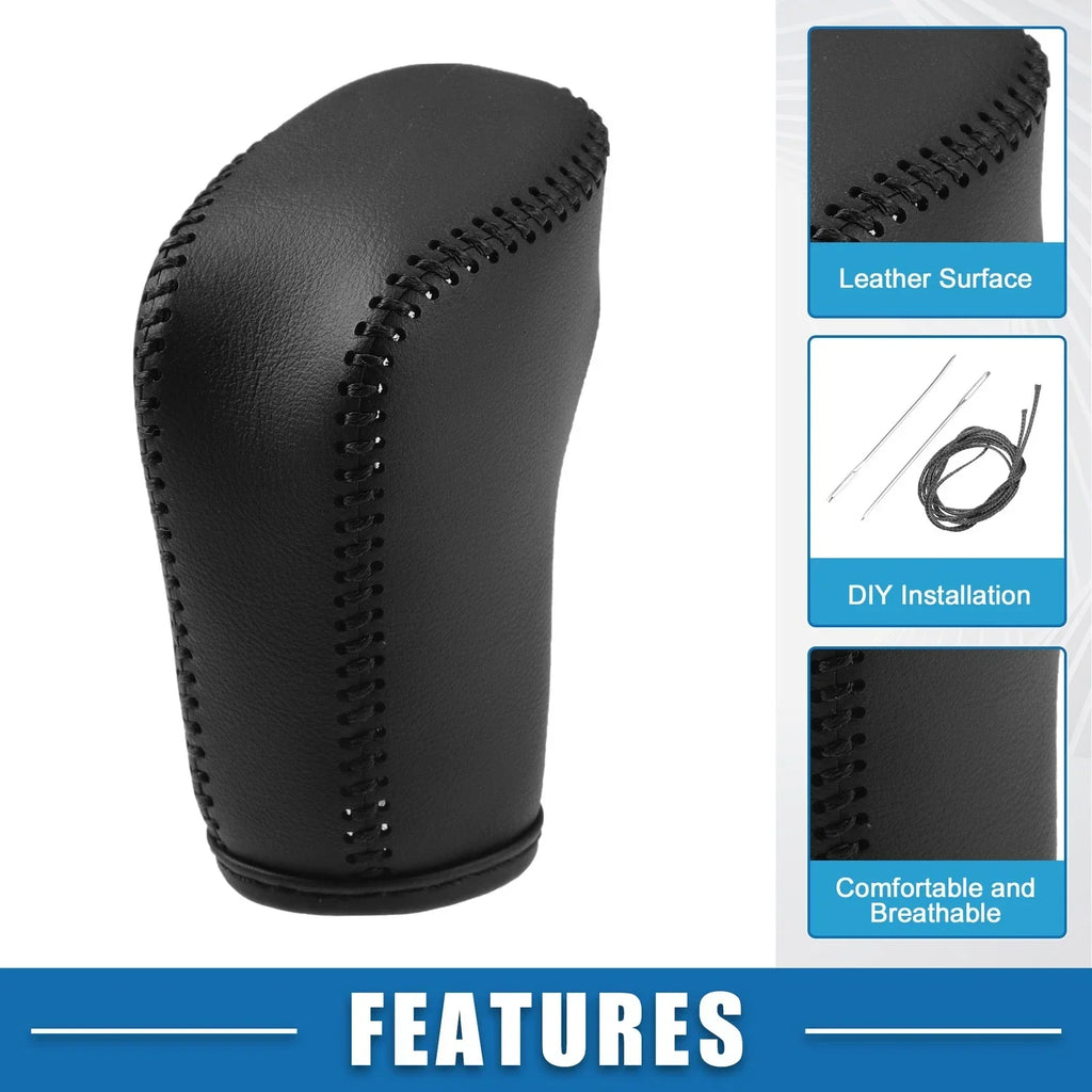 Gear Shift Head Knob Cover for Honda Civic 11th Gen 2022-2023 Faux Leather Black