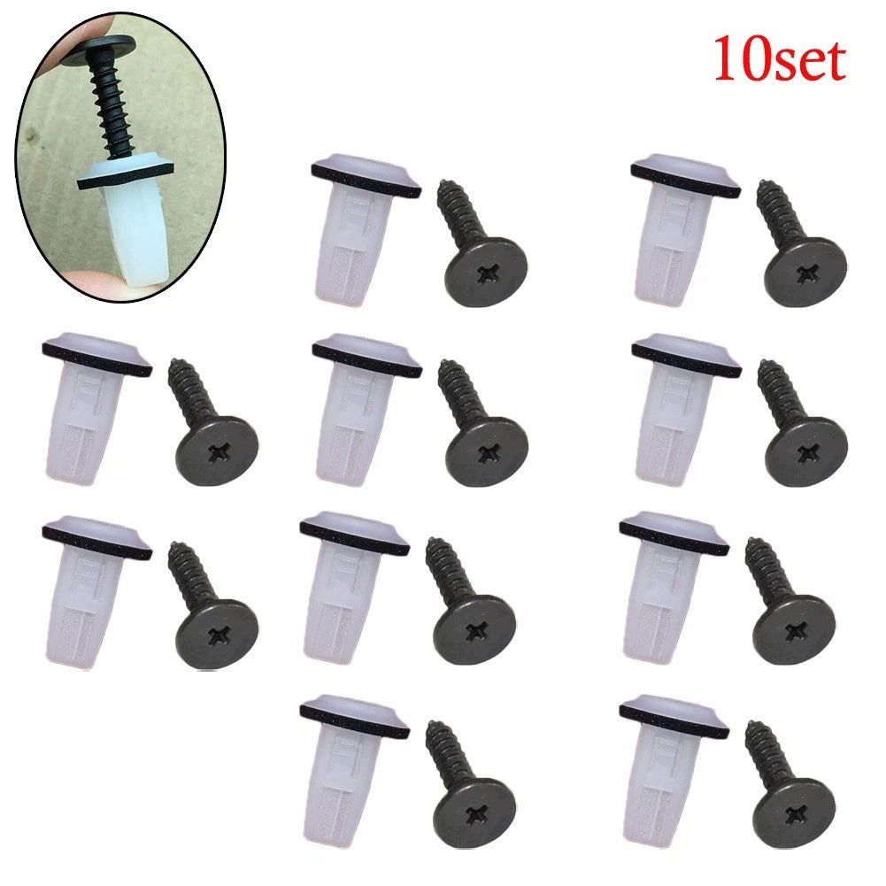 Set of 10 Screw Fit Grommet Clips for Car Wheel Arch