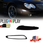 White LED Front Bumper Side Marker Light for Benz W211 E-Class (2003–2006)