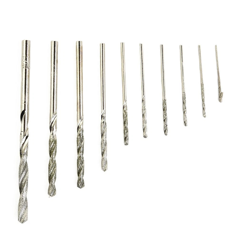 Set of 10 Precision Needle Drilling Bits for Gemstones and Cobblestone