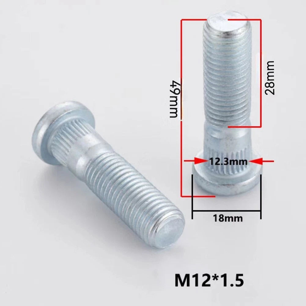 Replacement Wheel Studs for Various Makes and Models (High-strength Steel)