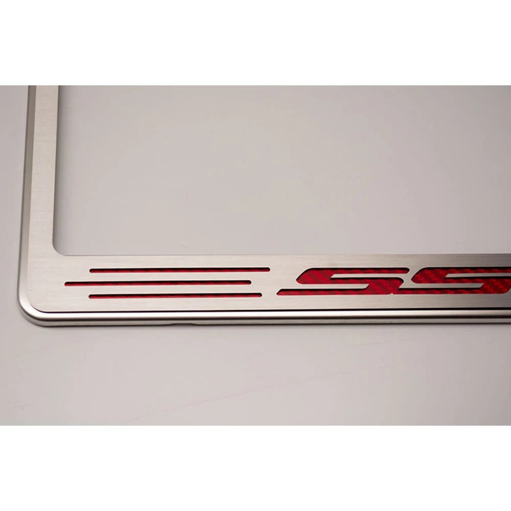 Stainless Steel Plate Frame with Black Brushed SS Inlay for 2010–2013 Chevy Camaro