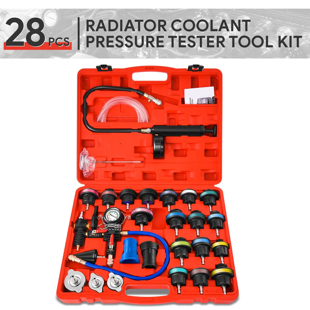 28Pcs Radiator Pressure Testing Pump with Hose for Car Pickup SUV
