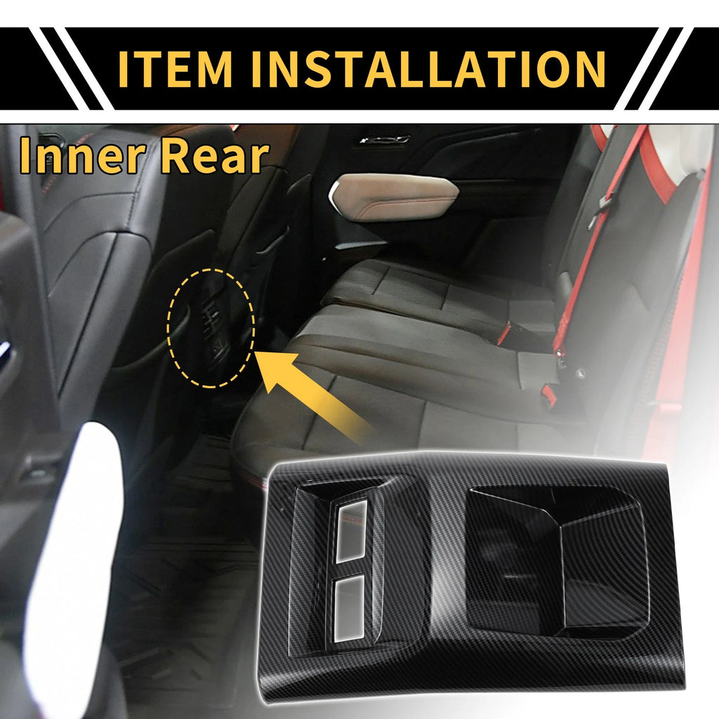 Central Armrest AC Vent Cover Trim for Chevy Colorado (2023–2024) Carbon Fiber