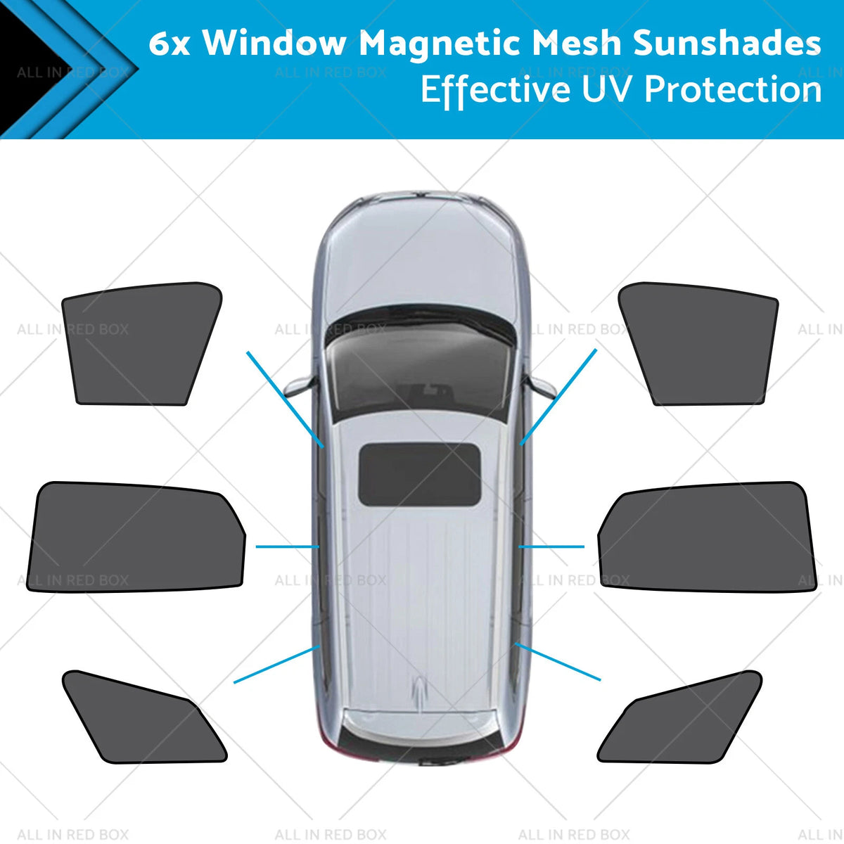 Set of 6 Magnetic Mesh Sunshades for Kia Sportage (2021–2024)