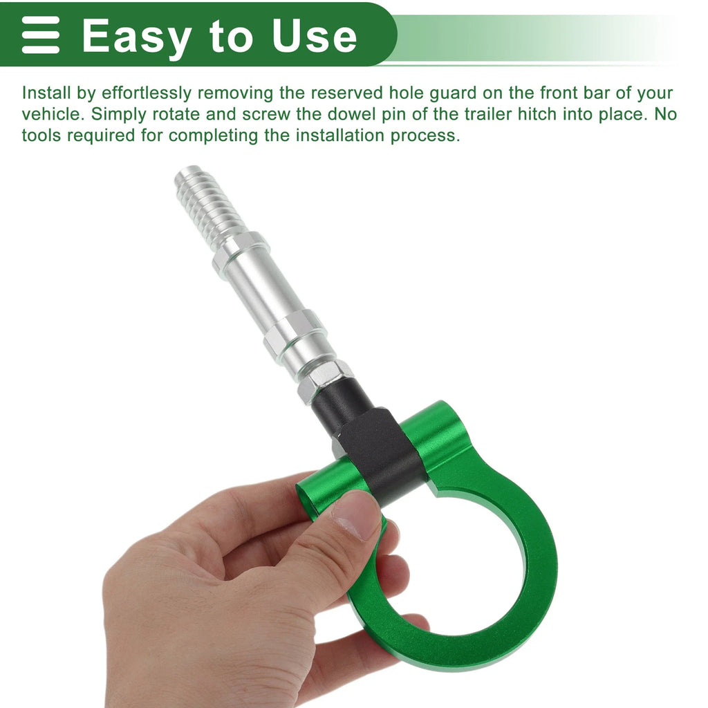 Tow Hook Set for Volkswagen MK7 (2014–2022) 11mm Aluminum Alloy Green