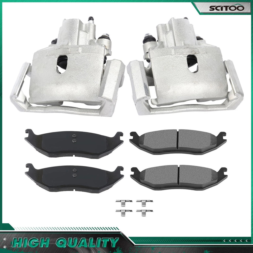 Set of 2 Rear Brake Calipers & Ceramic Pads for Dodge Durango (2004–2009)