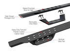 Black Overland Slider Drop Steps for Jeep Gladiator (2020-2026)