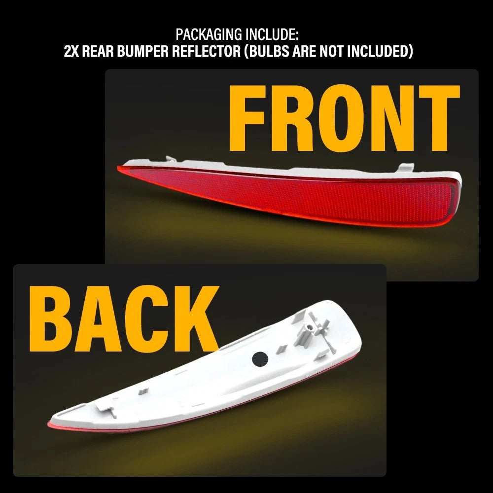 Set of 2 Rear Left Right Red Bumper Reflectors for Toyota Yaris (2012–2014) 52163-52100
