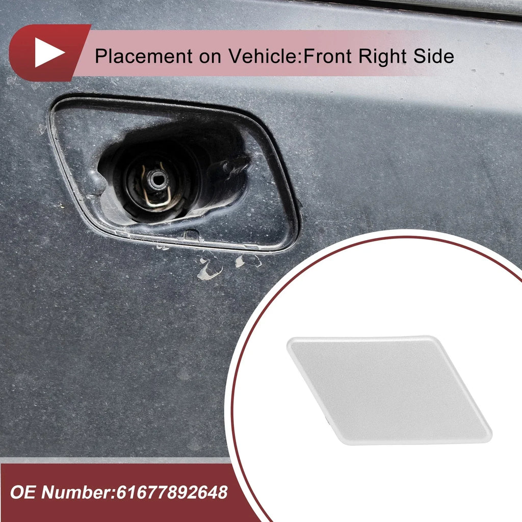 Bumper Headlight Washer Nozzle Cover Cap for BMW 328i Silver Tone