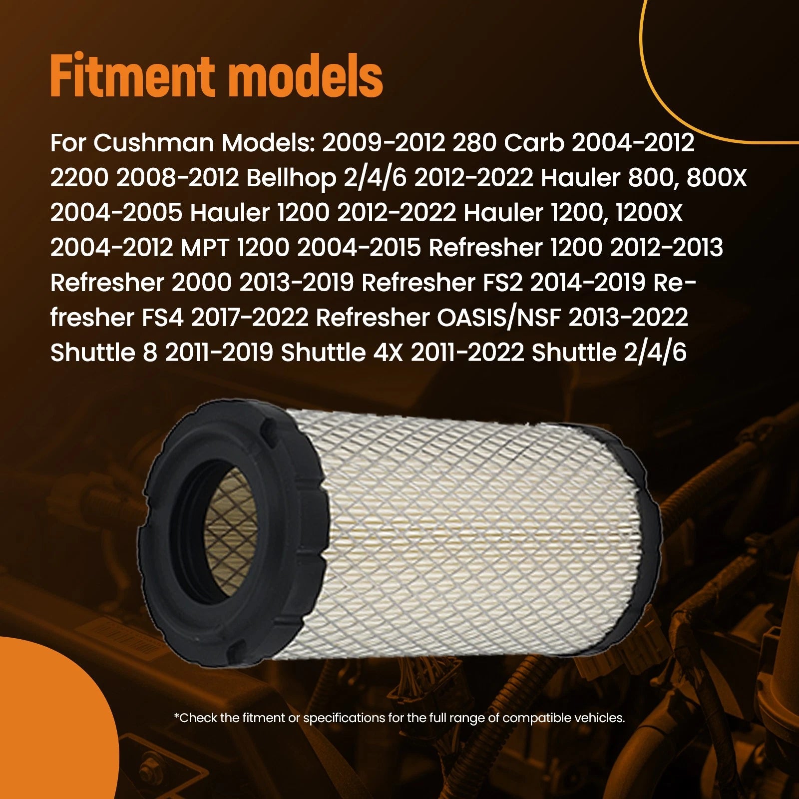 Set of 4 Engine Air Filters for Club Car Precedent Gas (2004–2016)