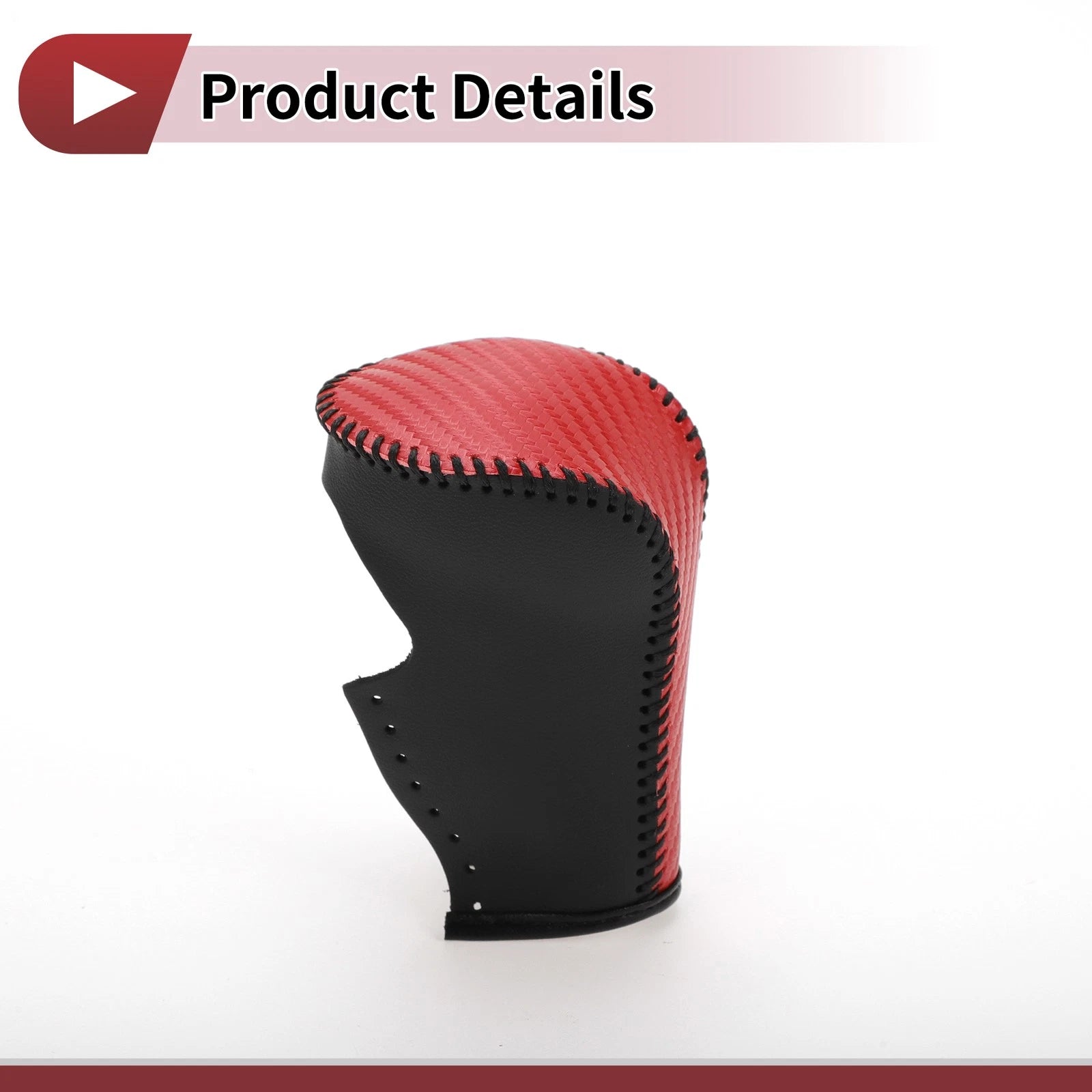 Gear Shift Knob Cover for Honda Accord (2008–2012) Red Carbon Fiber Black