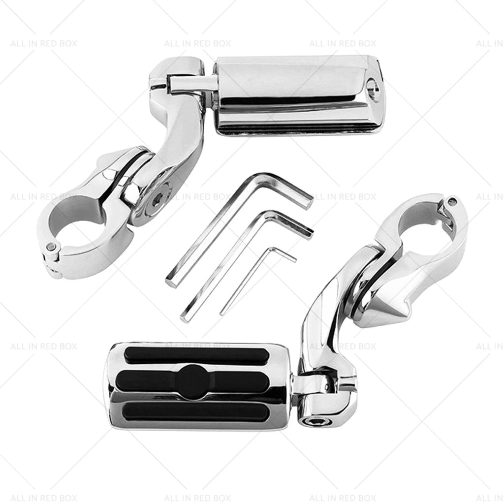 1-1/4" Chrome Highway Foot Pegs for Harley