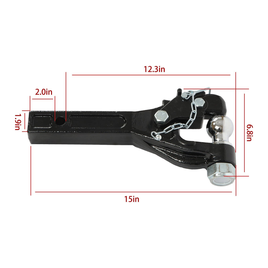 Pintle Hook for Trailers (Fits 2.5 to 3-Inch Lunette Ring)