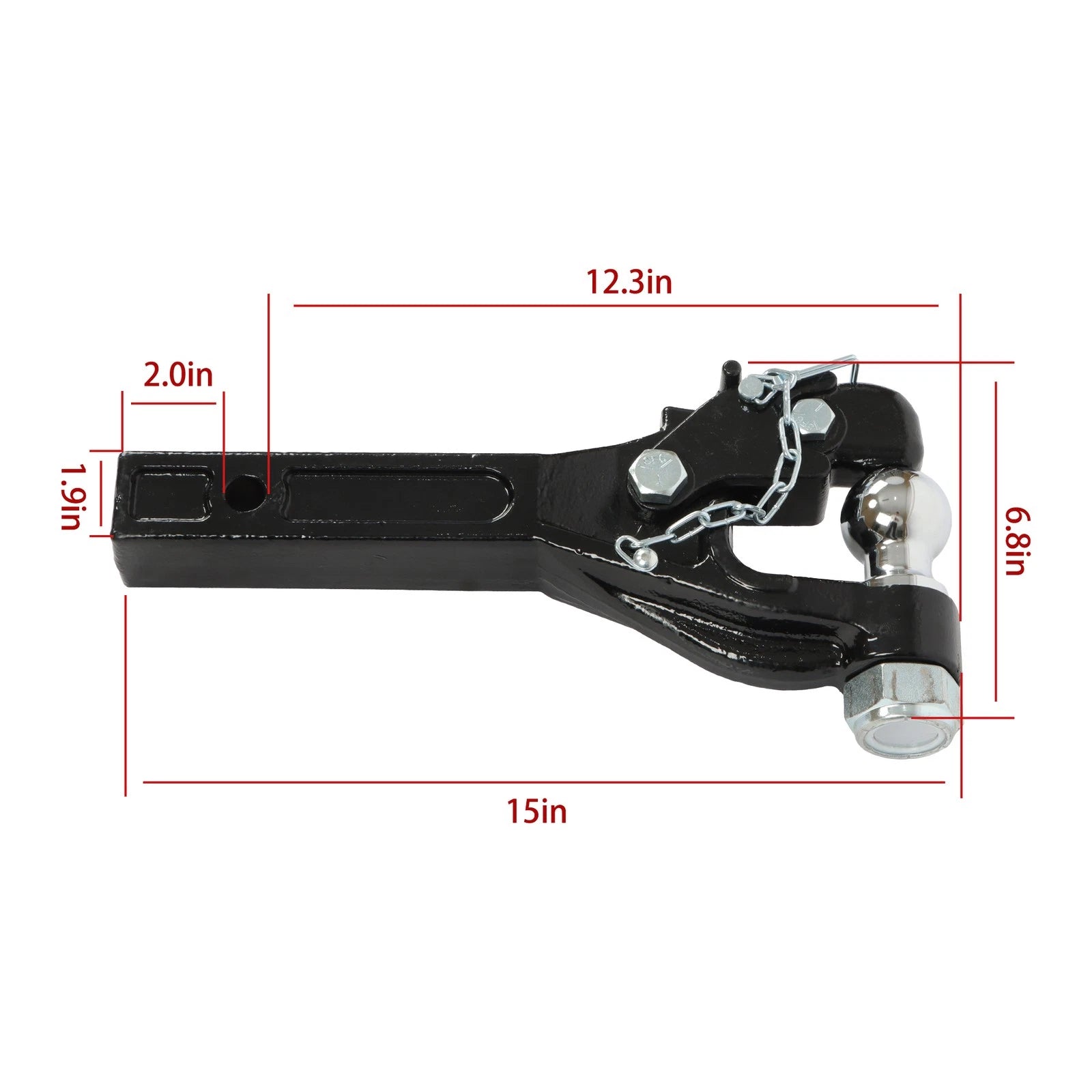 Pintle Hook for Trailers (Fits 2.5 to 3-Inch Lunette Ring)