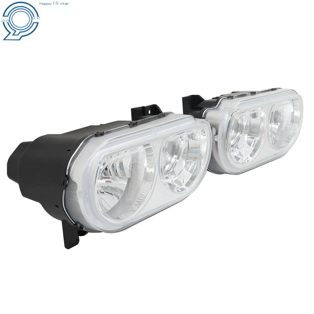 Set of 2 Halogen Headlight Assemblies for Dodge Challenger (2008-2014) Chrome