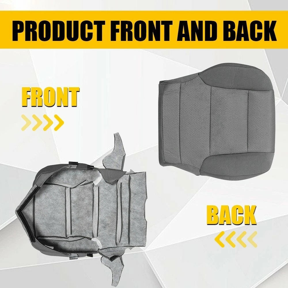 2X Driver Bottom Seat Cover for Chevy Tahoe Suburban Yukon (2015–2019) Gray Cloth