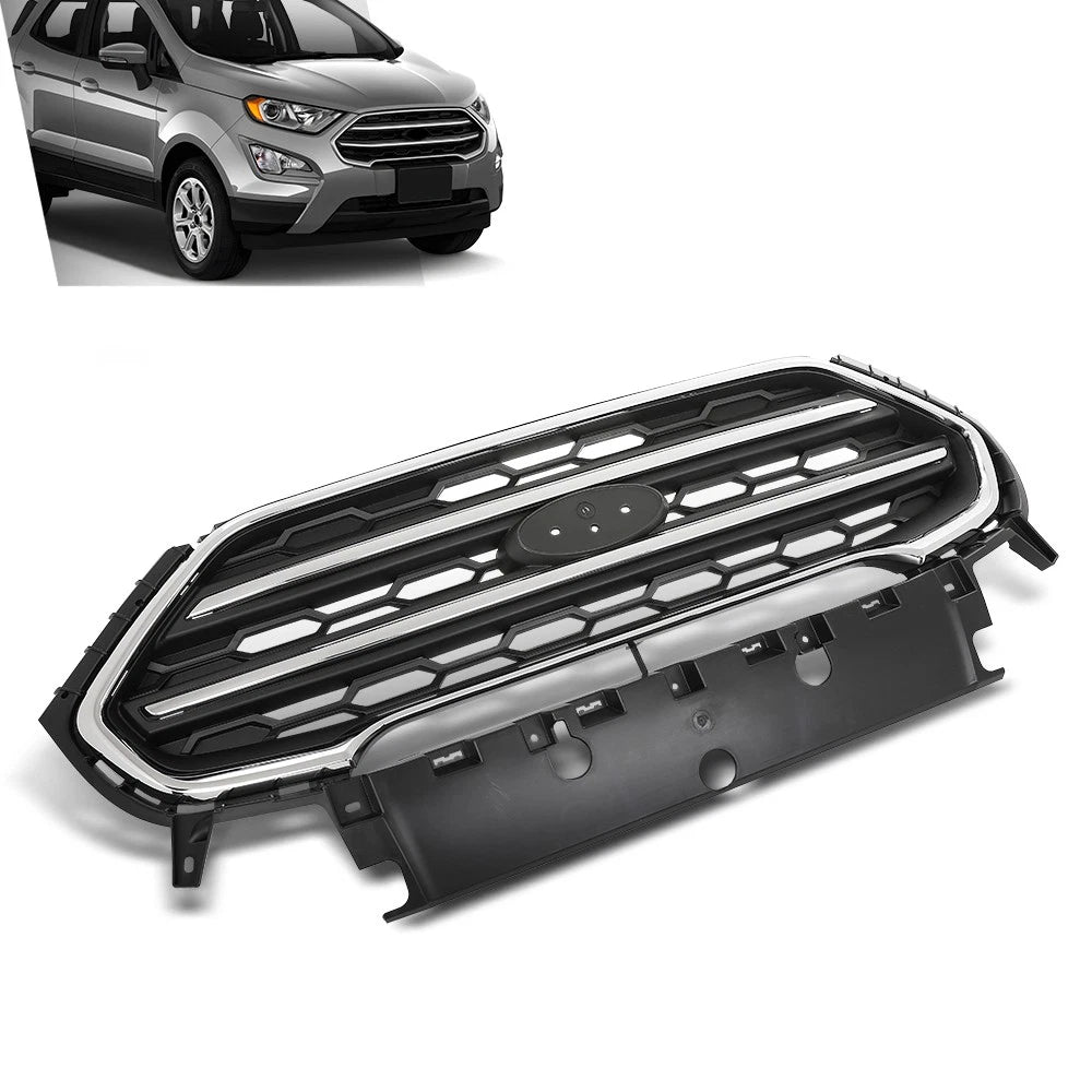 Front Bumper Upper Grille for Ford Ecosport (2018–2022) Black & Chrome