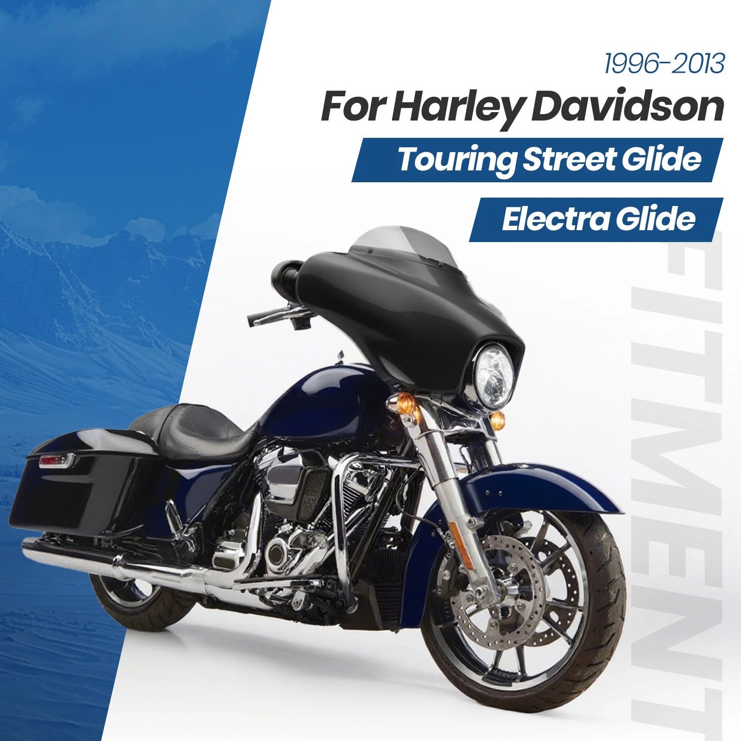Black Front Outer Batwing Fairing for Harley Street Electra Glide FLHT (1996–2013)