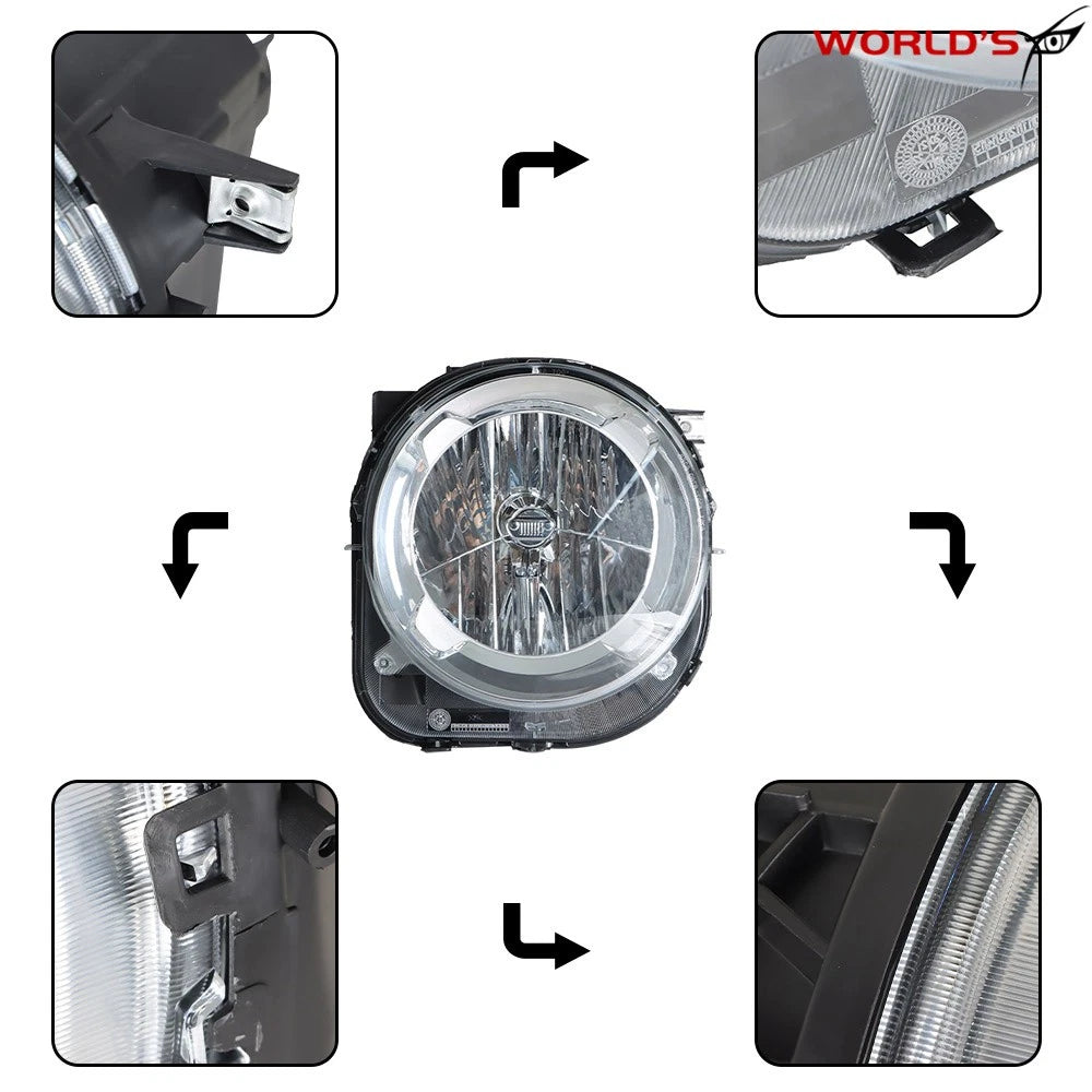 Headlight for Jeep Renegade (2015–2018) Chrome Projector Driver Left