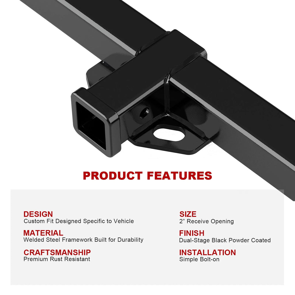 2 Inch Trailer Hitch Receiver for Ford E-150 E-250 E-350 Econoline (1975-2006)