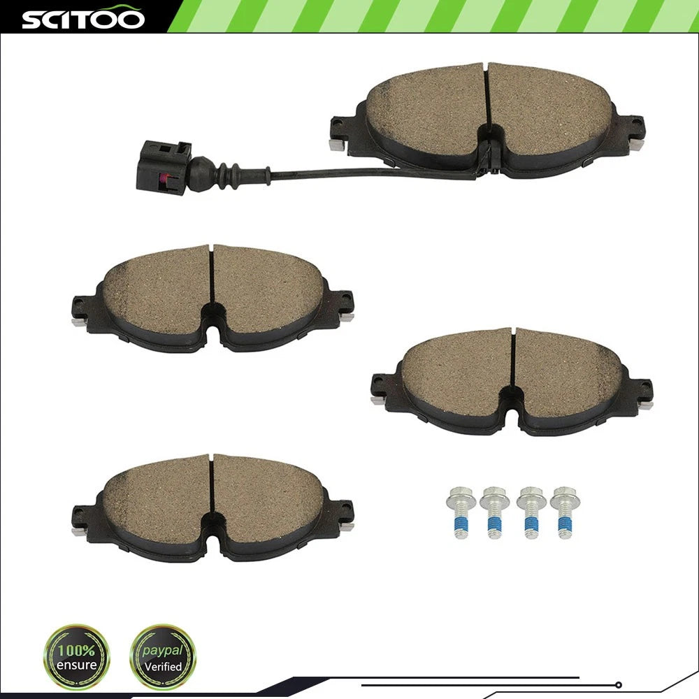 4pc Front Brake Pads Kit for Volkswagen Golf Alltrack (2017–2019)