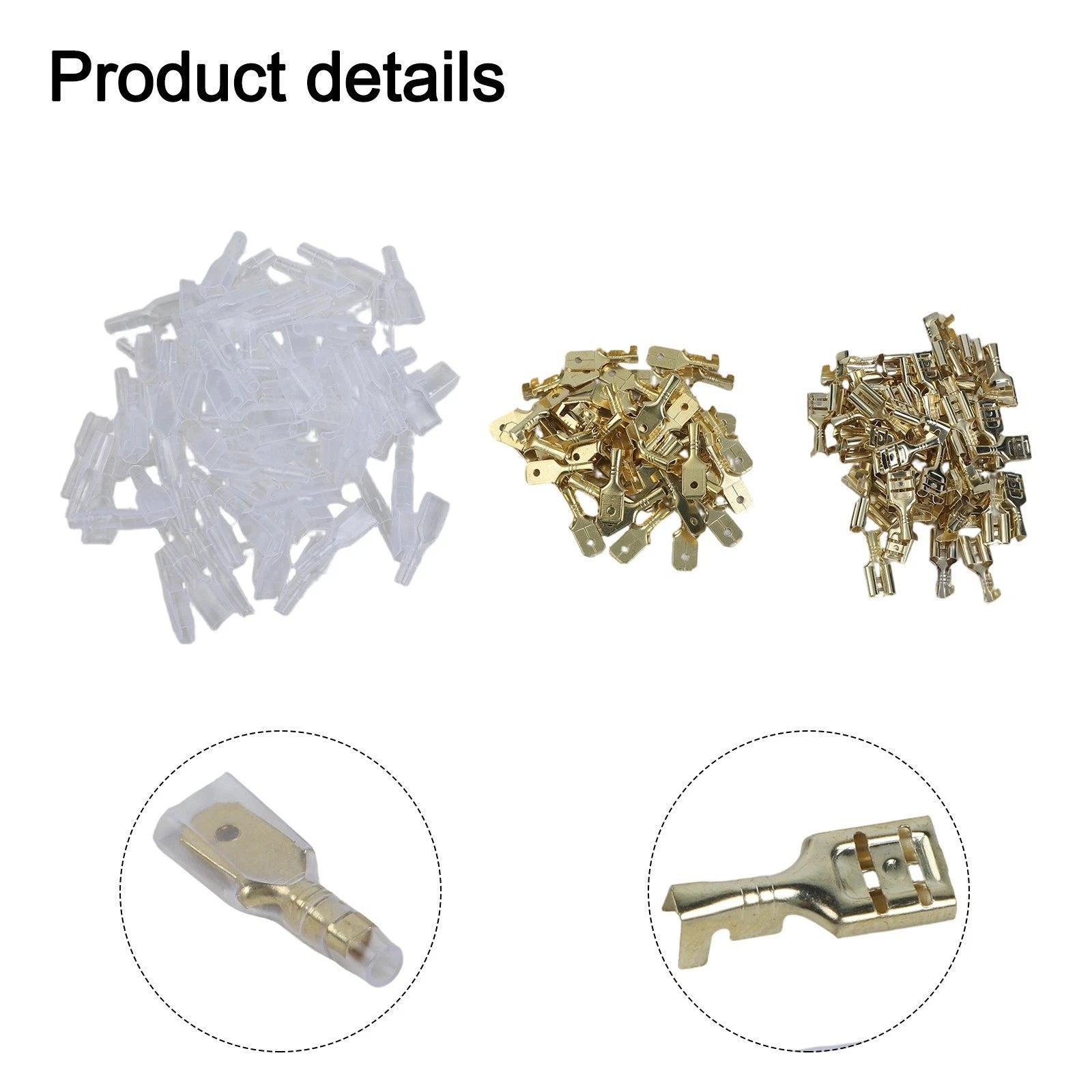 200pcs Gold Plated Spring Spade Terminals for Automotive Wiring