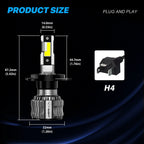 2X H4 9003 LED Headlight Bulbs Conversion Kit 6500K for Mini Mitsubishi