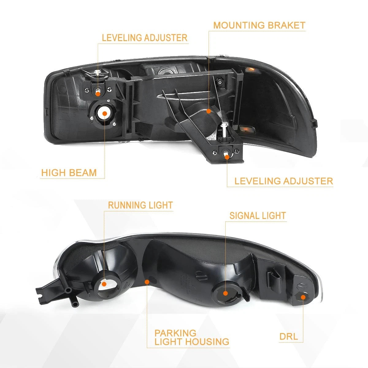 Front Bumper Face Bar for Silverado 2500 3500 HD (2011–2014) w/ Fog Light Holes Black