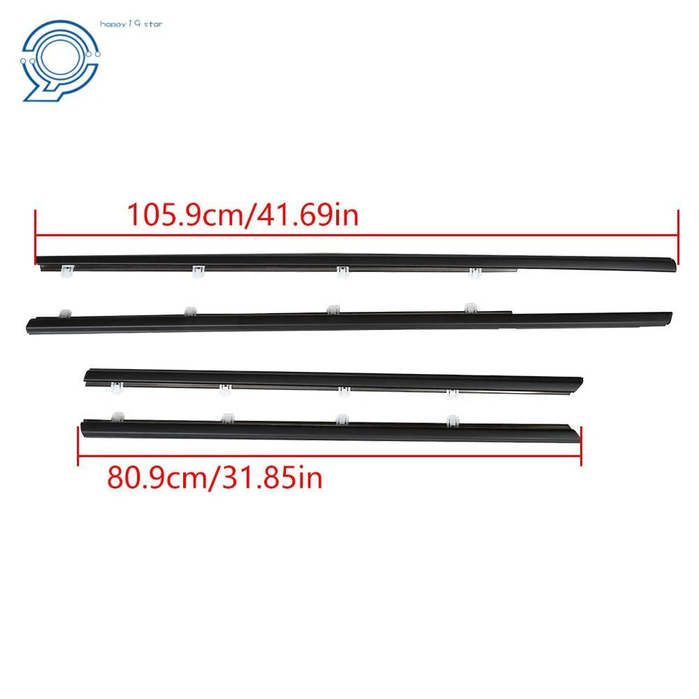 Set of 4 Window Moulding Trim Seals for Honda Civic (2012–2015)