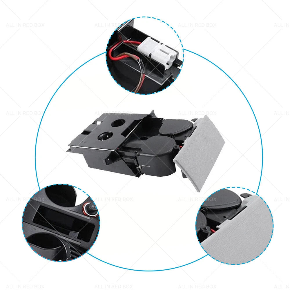 Dual drink cup coin holder ashtray RHD for VW T5 Touareg (2007–2010)