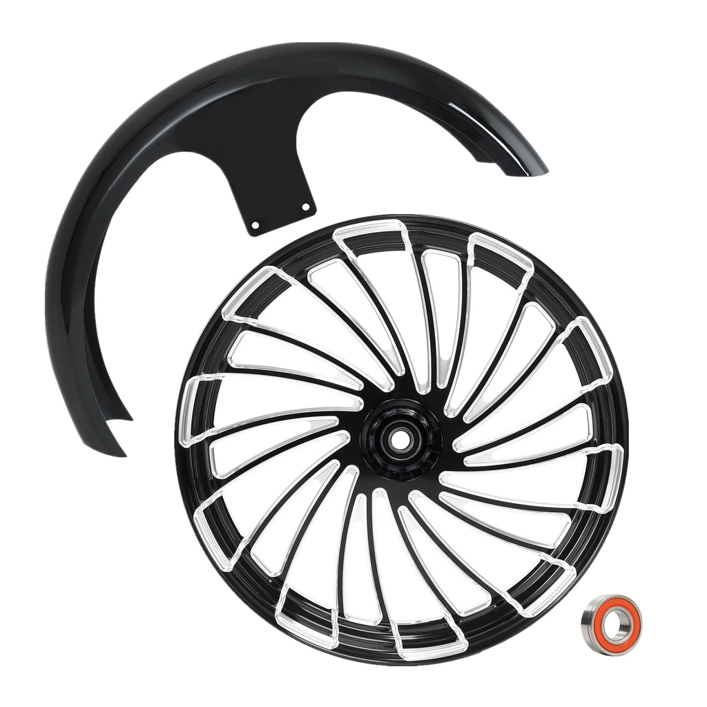 ABS 26" Front Wheel Rim Single Disc Hub & Fender for Harley Touring (2008–2023)