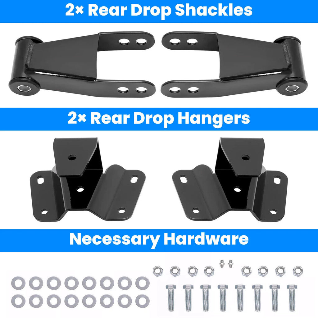 4" Drop Kit Rear Leveling Shackles for Ford F150 F100 (1973–1996)