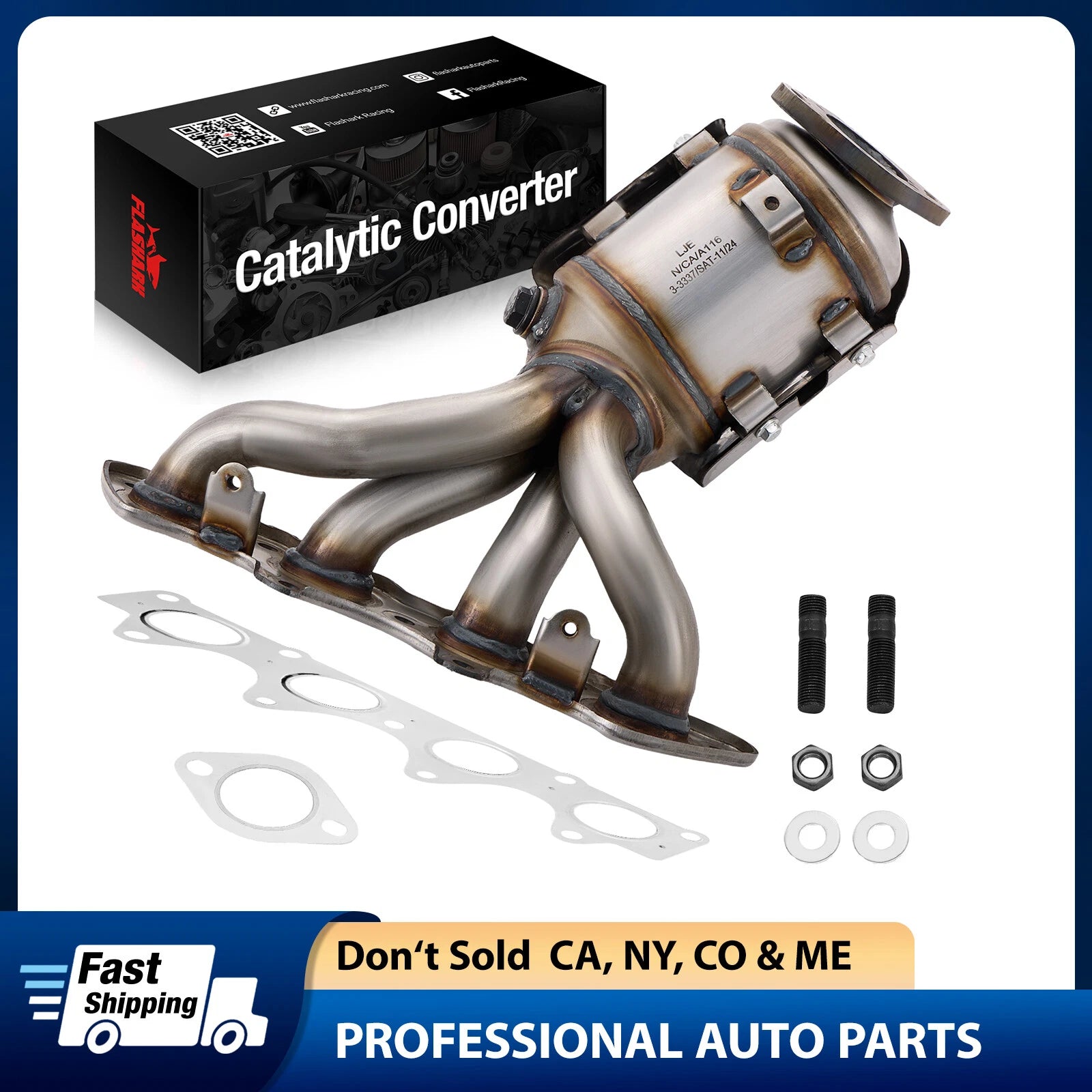 Exhaust Manifold Catalytic Converter for Hyundai Accent Veloster Kia Rio (2011–2019)