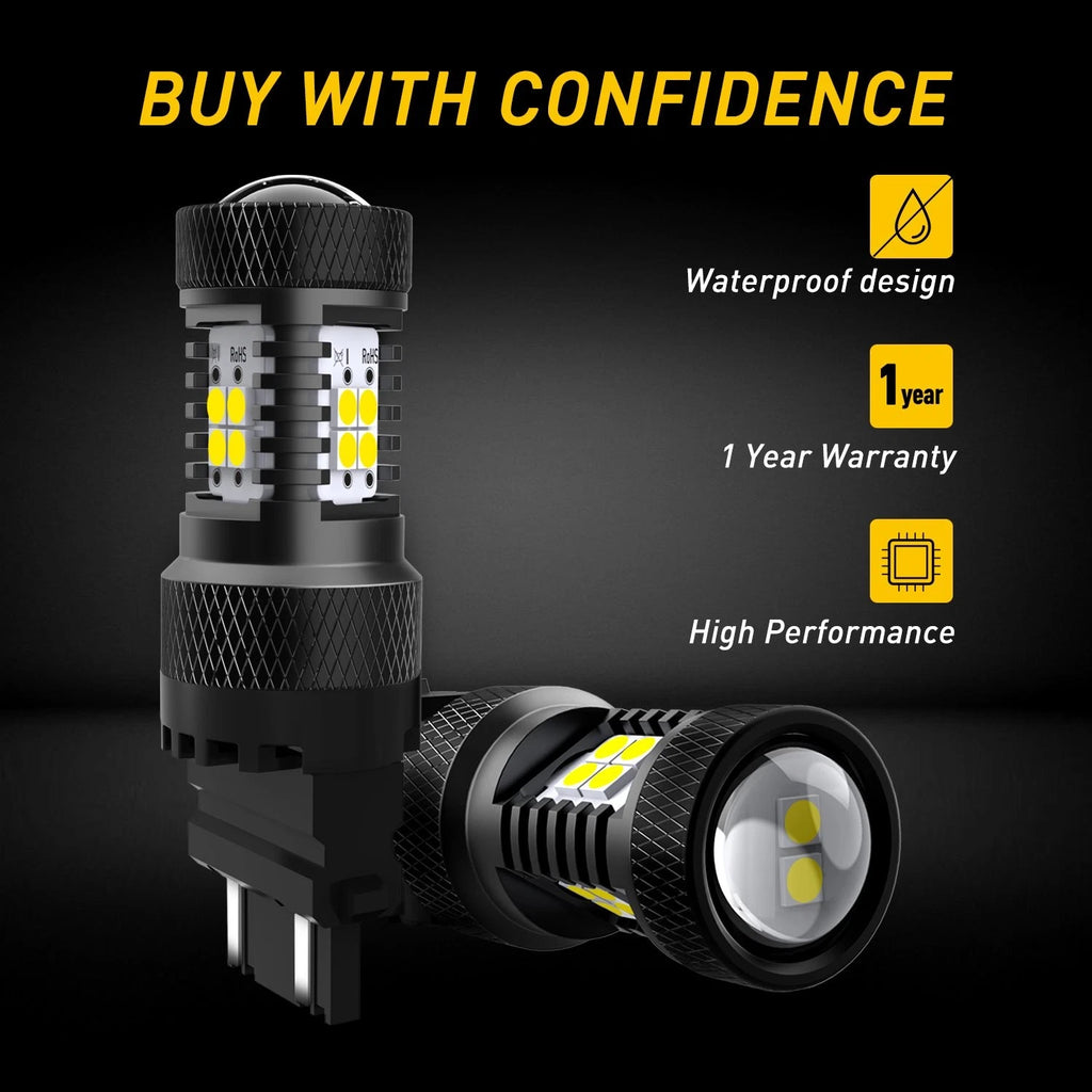 Set of 2 AUXITO 3157 3156 LED Reverse Backup Light Bulbs White 6000K