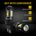 Set of 2 AUXITO 3157 3156 LED Reverse Backup Light Bulbs White 6000K