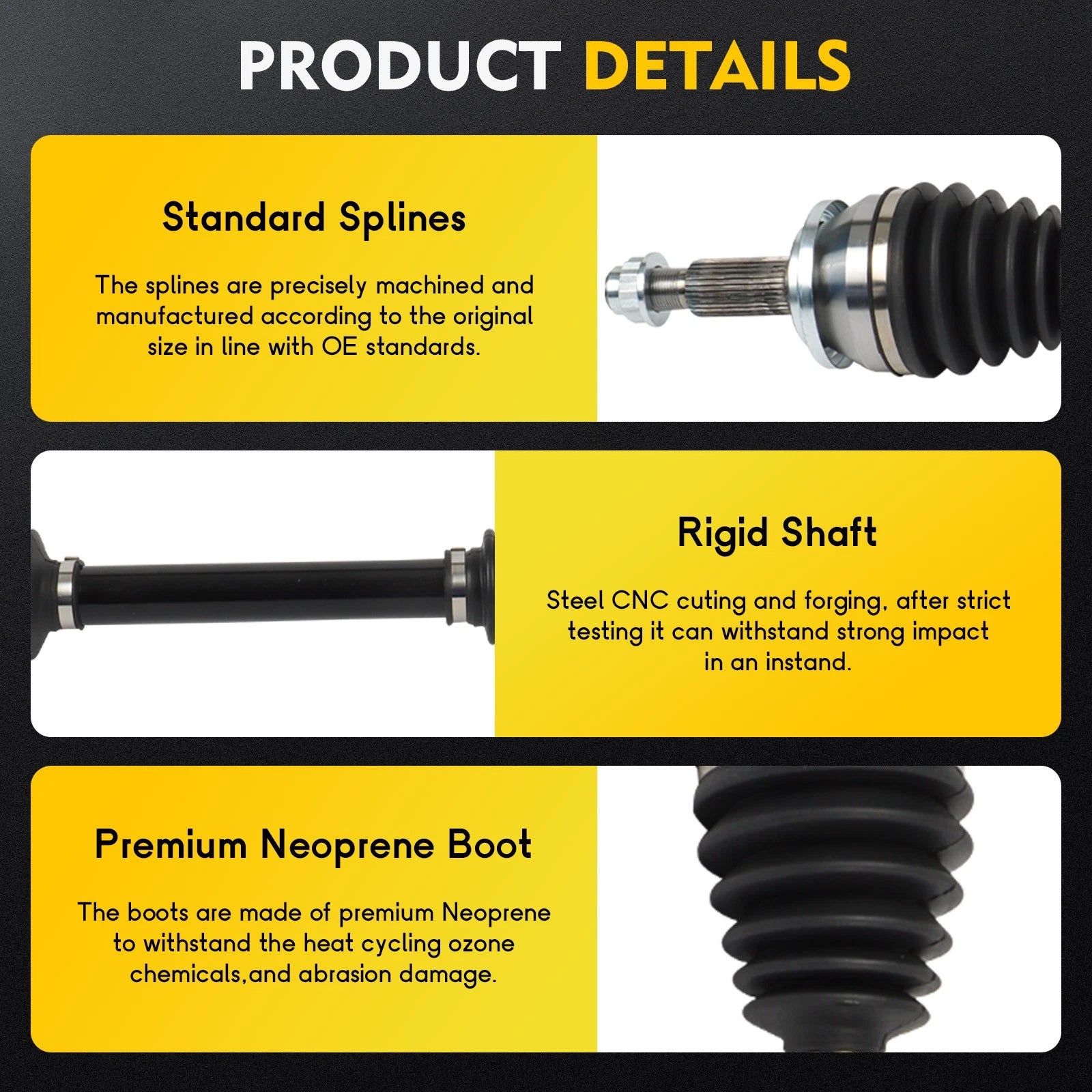 Front CV Axle Shaft Assembly for Toyota Camry Avalon 2.5L (2018–2021)