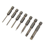 Set of 6 Screwdriver Bit Nutdrivers 2.0-6.35mm Shank 50mm Length