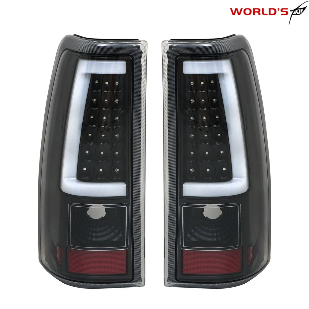 Black LED Tube Tail Lights for Chevy Silverado 1500 2500 3500 (2003–2006)