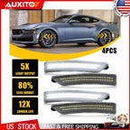 4X LED Side Marker Lights for Ford Mustang (2024–2025) Clear White Lens