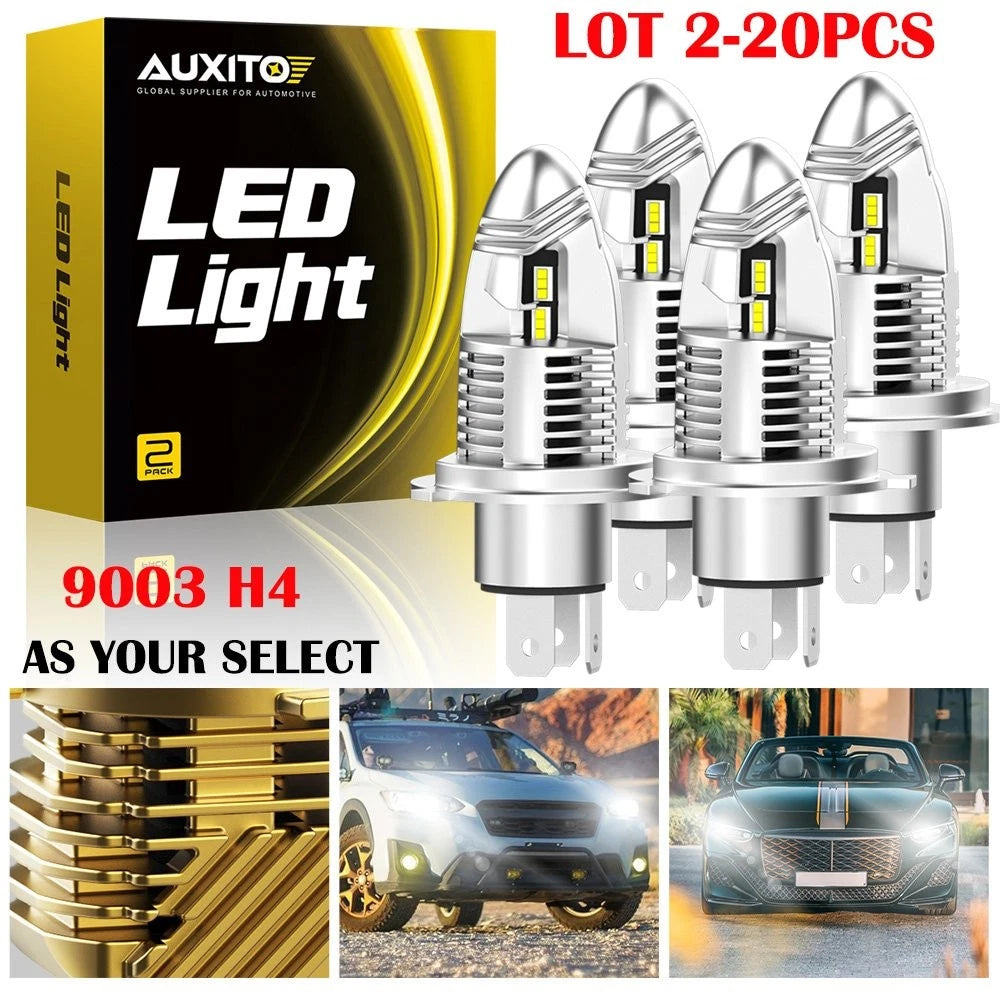 2X AUXITO H4 9003 30000LM Super White LED Headlight Bulbs for
