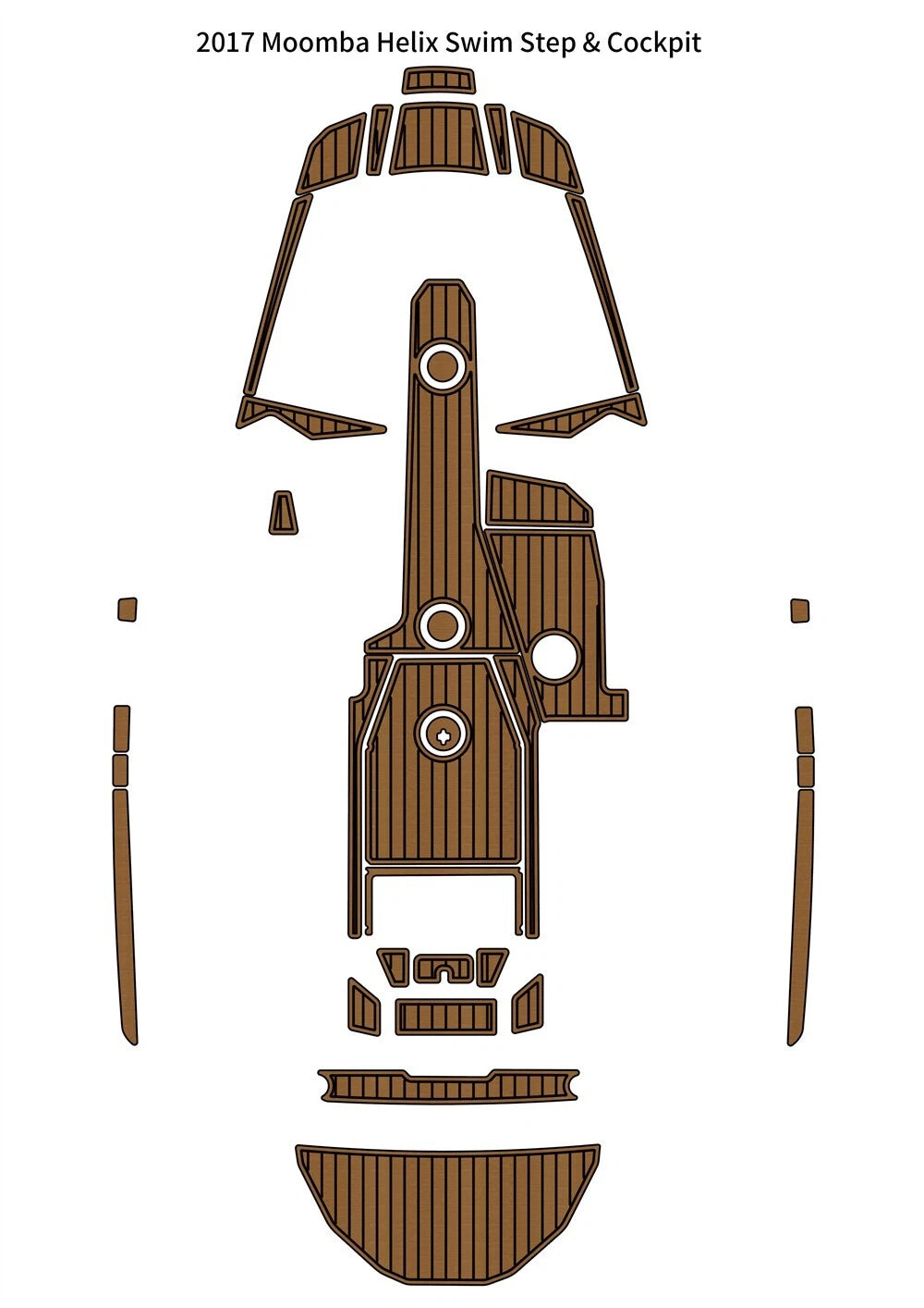EVA Teak Decking Cockpit Mat for Moomba Helix (2017)