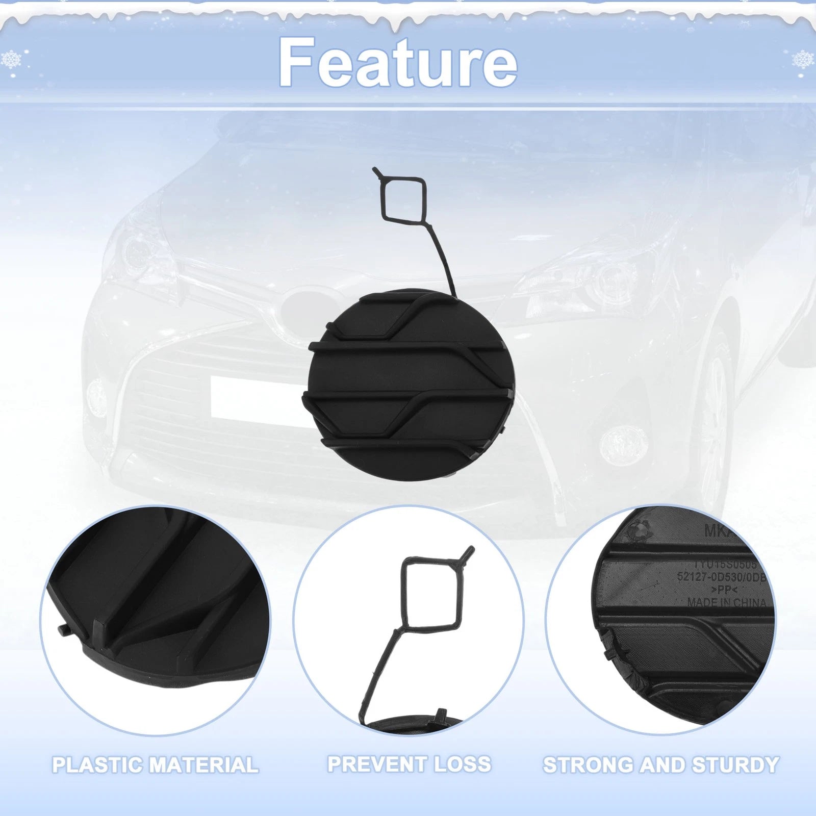 Tow Hook Cover Cap for Toyota Prius V (2014–2017) No. 5212747060