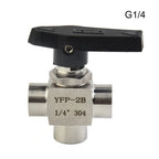 3 Way Ball Valve 304 Stainless Steel BSPP Female Thread for Water