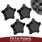 4X Matte Flash Black 5 Lug Rim Cap for Polaris RZR Turbo Pro R (2022–2024)