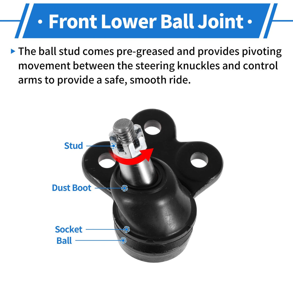 2X Front Lower Ball Joints for Chevrolet Equinox (2010–2017) No.K500227/19258791
