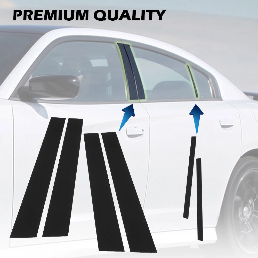 Door Cover Panel Trim for Dodge Charger (2011–2021) Black Pillar Posts