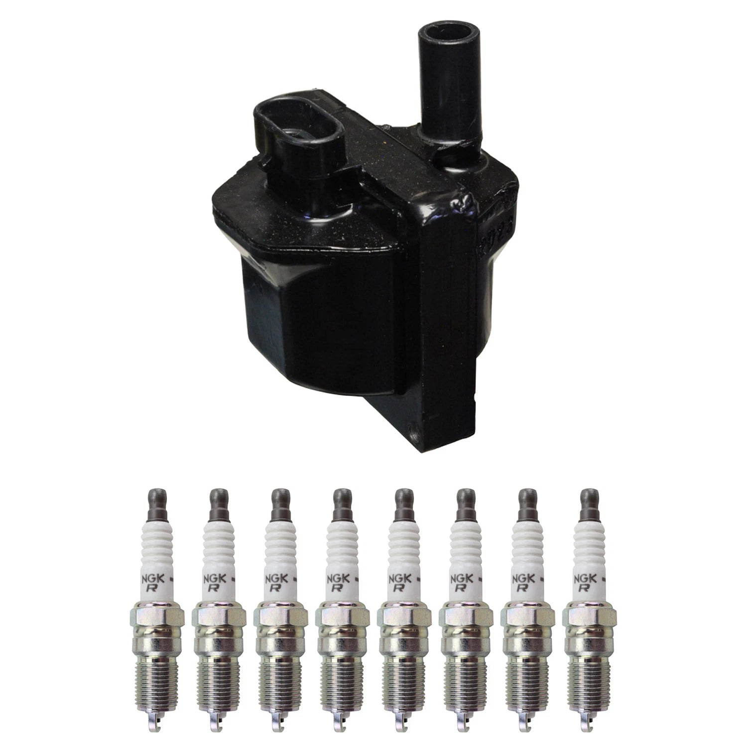 Denso Ignition Coil & 8 NGK Spark Plugs Kit for C1500 K1500 Tahoe (1995–2000)